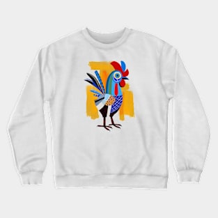 Colorful Whimsical Rooster Crewneck Sweatshirt